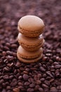 French coffee macaroons and coffee beans