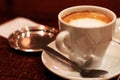 coffee with milk French CafÃÂ© au Lait Business Coffee break in Paris. Cup, caffeine. Royalty Free Stock Photo