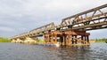 French-colonial brigde across Kampot river Royalty Free Stock Photo