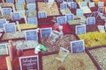 French colorful herb and spices at street market in the village in Provence, France