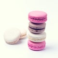French Colorful Macarons Colorful Pastel Macarons on White Background Pink Brown White Macaron