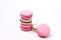 French Colorful Macarons Colorful Pastel Macarons on White Background White and Pink Macarons Horizontal