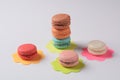 French colorful macarons for dessert