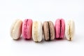 French Colorful Macarons Colorful Pastel Macarons on White Background Pink Brown White Macaron