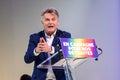 French communist politician Fabien Roussel giving a speech at a rally Royalty Free Stock Photo