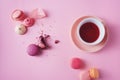 French cookies on pink background. Royalty Free Stock Photo