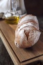 French country bread and oil olive Royalty Free Stock Photo