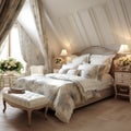 French country interior design of modern bedroom Royalty Free Stock Photo