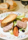 French country style pork terrine pate salad