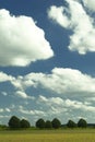 French countryside summer sky landscape with trees