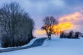 French countryside at sunset Royalty Free Stock Photo