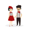 French Couple Cartoon Vector