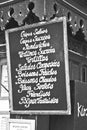 French creperie sign in black and white