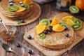 Crepes or bliny with fruits