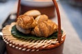 French Croissant Breakfast on basket