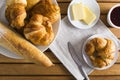 French croissants and bread Royalty Free Stock Photo