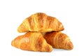 French croissants isolated on white background Royalty Free Stock Photo