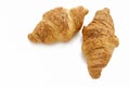 French croissants isolated on white Royalty Free Stock Photo