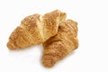 French croissants isolated on white Royalty Free Stock Photo