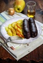 French cuisine: black pudding with apples and calvados