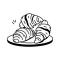 French cuisine, croissant vector design, breakfast, bakery icon Royalty Free Stock Photo