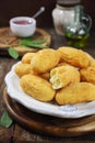 French cuisine. Pomme dauphine: deep-frying crisp potato puffs from mashed potatoes. Potato cutlet. Rustic style