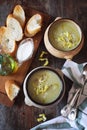 French cuisine: potage Choisy. Lettuce cream soup with rice Royalty Free Stock Photo