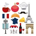 french culture set icons