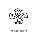 French curve icon from Sew collection. Royalty Free Stock Photo