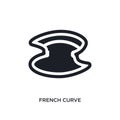french curve isolated icon. simple element illustration from sew concept icons. french curve editable logo sign symbol design on Royalty Free Stock Photo