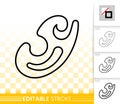 French Curve simple black line vector icon Royalty Free Stock Photo