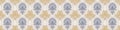French damask shabby chic floral linen vector texture border background. Pretty daisy flower banner seamless pattern