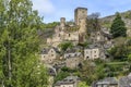 Panoramic view of the village of belcastel france Royalty Free Stock Photo