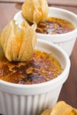 French dessert - cream brulee Royalty Free Stock Photo