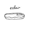French dessert eclair, hand drawing Royalty Free Stock Photo