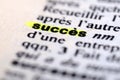 French dictionary at the word Success Royalty Free Stock Photo