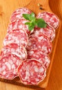 French dry sausage Royalty Free Stock Photo
