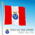 French East India Company historical waving flag, France Royalty Free Stock Photo