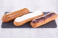 French eclair pastry Royalty Free Stock Photo
