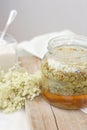 French elderflower syrup Royalty Free Stock Photo
