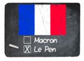 French election concept using chalk on slate blackboard
