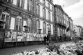 French election day with vintage city hall and all elections pos