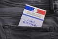 French electoral voter card official government allowing to vote paper in jeans back pocket