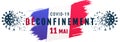 French end containment on May 11, coronavirus banner concept