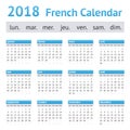 2018 French European Calendar