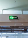 French exit ÃÂ«SortieÃÂ» light panel with direction indicator