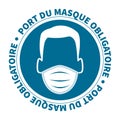 French face mask required illustration