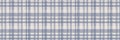 French farmhouse blue plaid check seamless border pattern. Rustic tonal country kitchen gingham fabric effect. Tartan