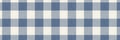 French farmhouse blue plaid check seamless border pattern. Rustic tonal country kitchen gingham fabric effect. Tartan