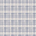 French farmhouse woven blue plaid check seamless linen pattern. Rustic tonal country kitchen gingham fabric effect